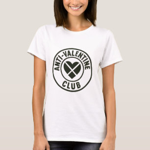 Camiseta Clube Anti-Valentine – Emblema de Coração Quebrado