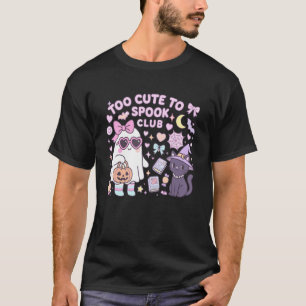 Camiseta Clube Assustador Fofo Fantasma Gato Desenho de Hal