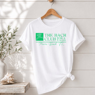 Camiseta Clube Bach Moderno Simples Rosa e Verde Despedida