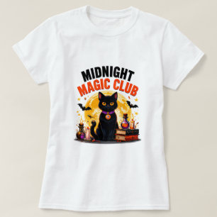 Camiseta Clube da Magia da Meia-Noite Gato Preto Magia de H