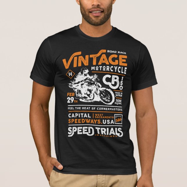 Camiseta Clube da motocicleta do vintage (Frente)