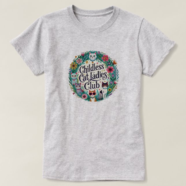 Camiseta Clube das Mulheres de Gato Sem Fios (Frente do Design)