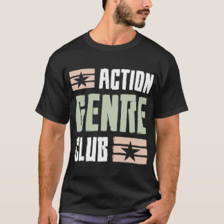 Camiseta Clube de Ação Gráfico Preto Retro