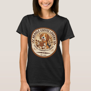 Camiseta Clube de Amantes de Café Beagle Café Retrô Cachorr