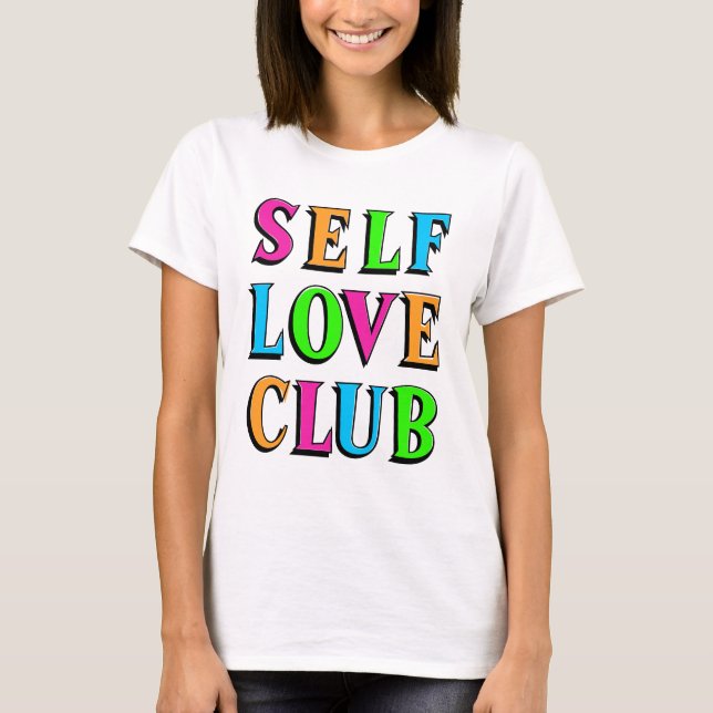 Camiseta Clube de amor próprio Neon Rainbow (Frente)