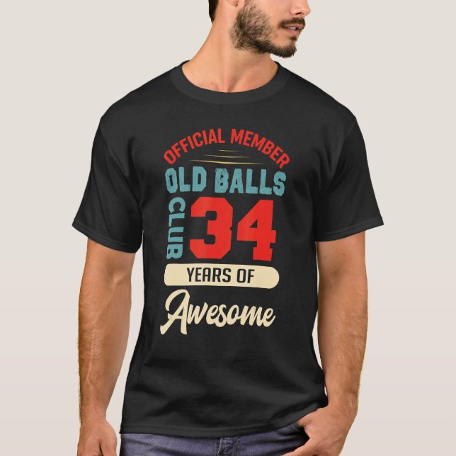 Camiseta Clube De Bolas De 34 Anos De Idade (Frente)