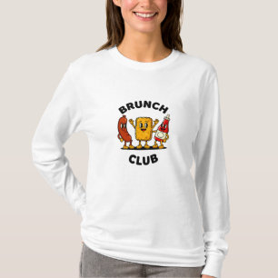 Camiseta Clube de Brunch Design Retrô de Desenho Animado Co