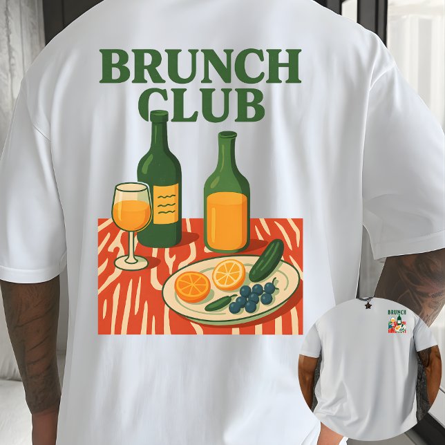 Camiseta Clube de Brunch Retro Minimalista Comida (Criador carregado)