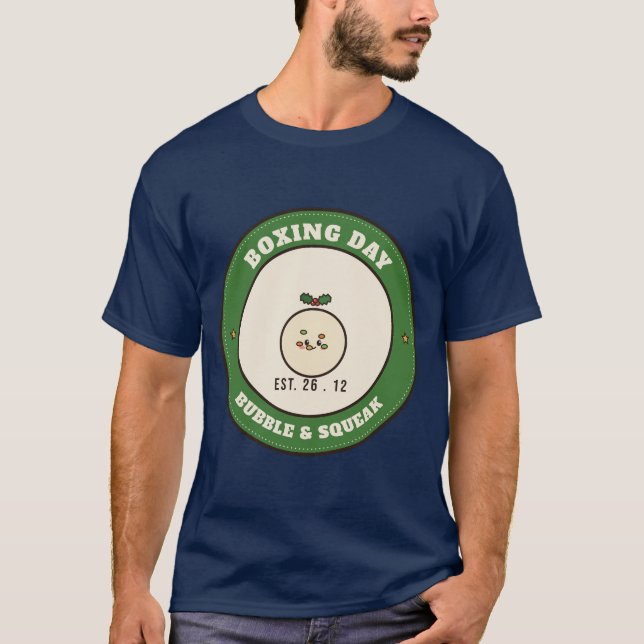 Camiseta Clube de Bubble e Squeak do Boxing Day (Frente)