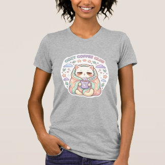 Camiseta Clube de Café Aconchegante e Fofo Estética Pastel