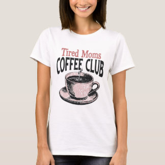 Camiseta Clube de Café das Mães Cansadas Arte Retro em Meio