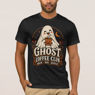 Camiseta Clube de Café Fantasma Cute Assustador Halloween