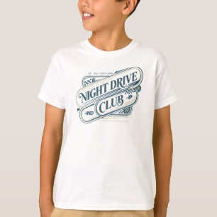 Camiseta Clube de Condução Noturna Gráfico de Carro Antigo
