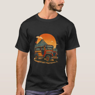 Camiseta Clube de Corrida Jeepney Bicol Mayon Vulcão Filipi
