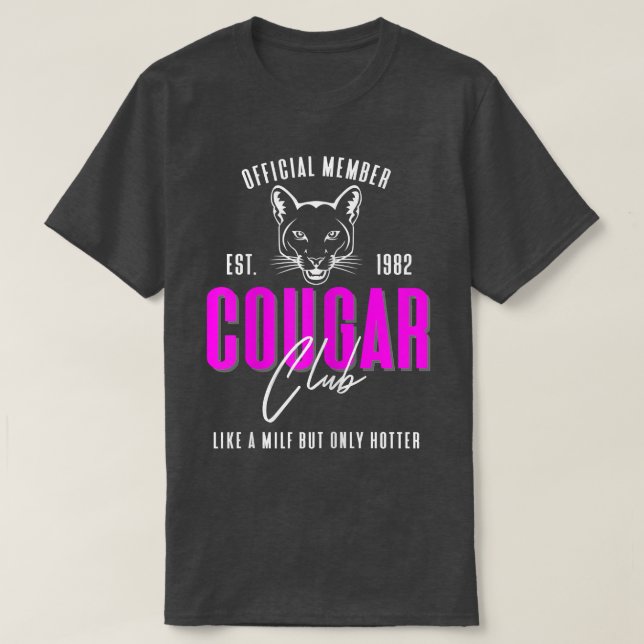 Camiseta Clube de Cougar aniversário de 40 anos das Mulhere (Frente do Design)