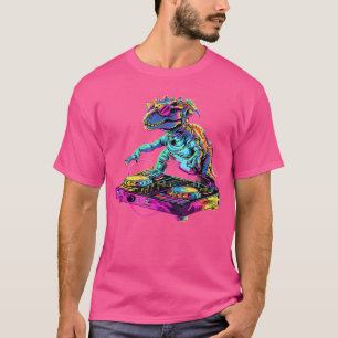 Camiseta Clube de Dança DJ Música de Dinossaurourntable DJ