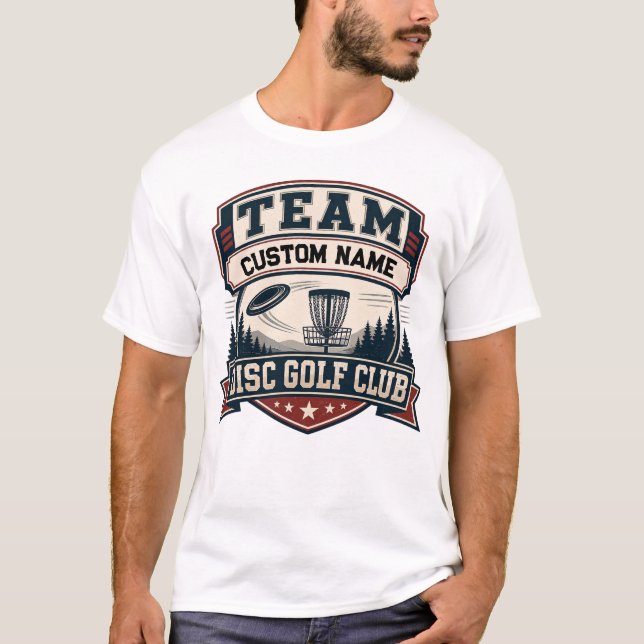 Camiseta Clube de DiscGolf da Equipe Personalizado Logotipo (Frente)