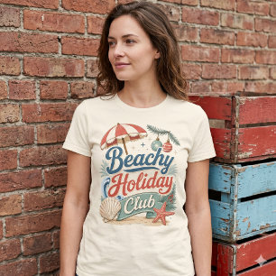Camiseta Clube de Férias Praiano Natalino Retrô