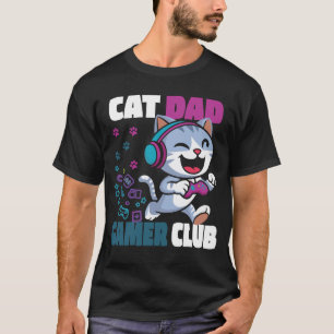 Camiseta Clube de Gamer Pai de Gato Divertido para ele Cami