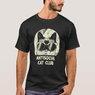 Camiseta Clube de Gato Antissocial Gato Introvertido Gatinh