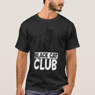 Camiseta Clube de Gatos Pretos  Pet  Mulheres Gato Escuro 1