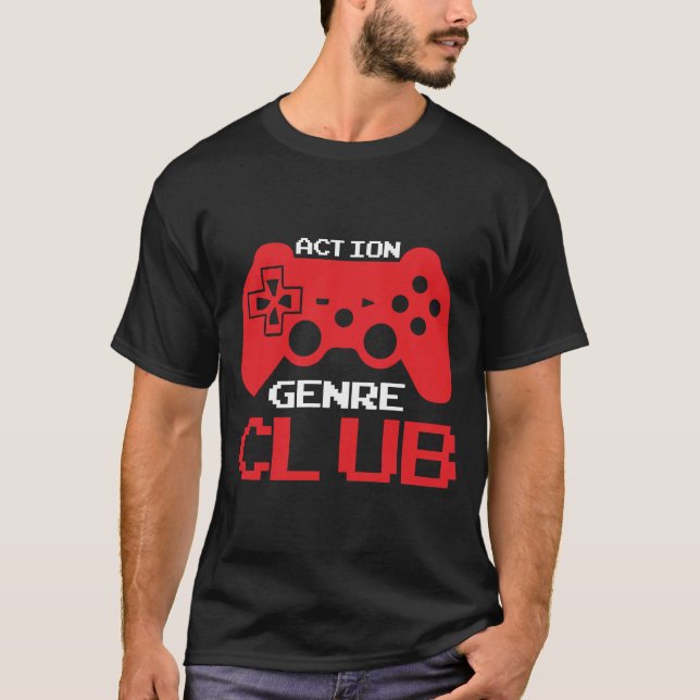 Camiseta Clube de Gênero de Jogos de Ação (Frente)