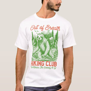 Camiseta Clube de Hiking do Preguiçoso Divertido Sem Fôlego