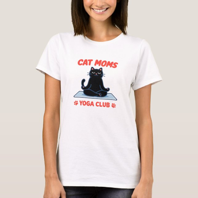 Camiseta Clube de Ioga da Mamãe do Gato Presente D (Frente)