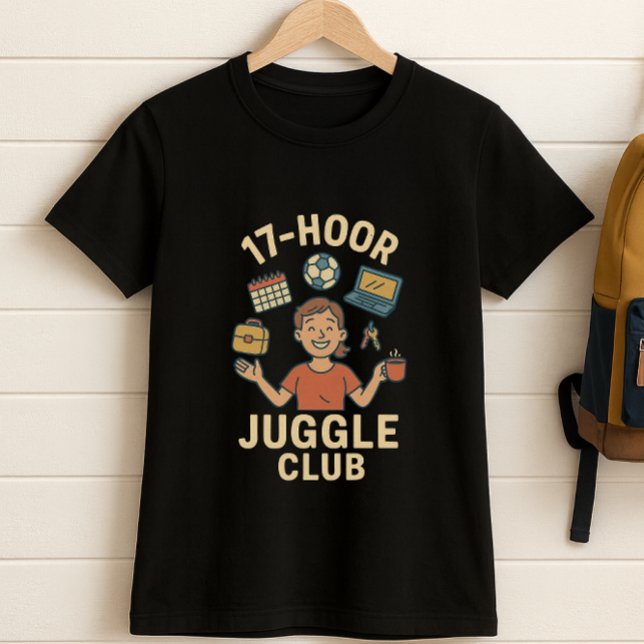 Camiseta Clube de Juggle de 17 Horas - Horário Engraçado da (Criador carregado)