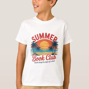 Camiseta Clube de Leitura Retrô de Verão Férias de Praia Di