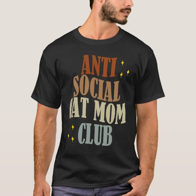 Camiseta Clube de Mãe de Gato Antissocial 2 (Frente)