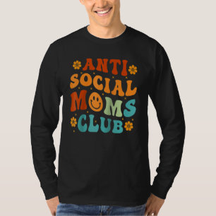 Camiseta Clube de Mães Antisociais  Retro  Vida de Mãe Dia 