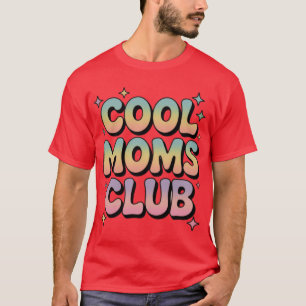 Camiseta Clube de Mães Legais Arte de Letra Bolha Pastel me