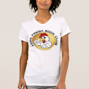 Camiseta Clube de Ovos Frescos da Fazenda Design Vintage de
