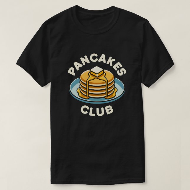 Camiseta Clube de Panquecas - Ventilador de Café da Manhã E (Frente do Design)