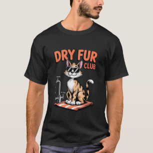 Camiseta Clube de Pelo Seco Gato Engraçado Anti Água Gato