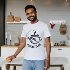 Camiseta Clube de Pesca Mínimo Negro e Branco