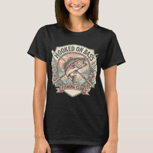 Camiseta Clube de pesca retrô viciado em bass preppy