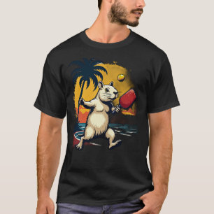 Camiseta Clube de Pickleball Capybara Logotipo Atlético Ret