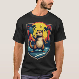 Camiseta Clube de Pickleball Capybara Logotipo de Esportes