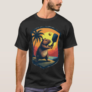 Camiseta Clube de Pickleball Capybara Logotipo Retro - Espo