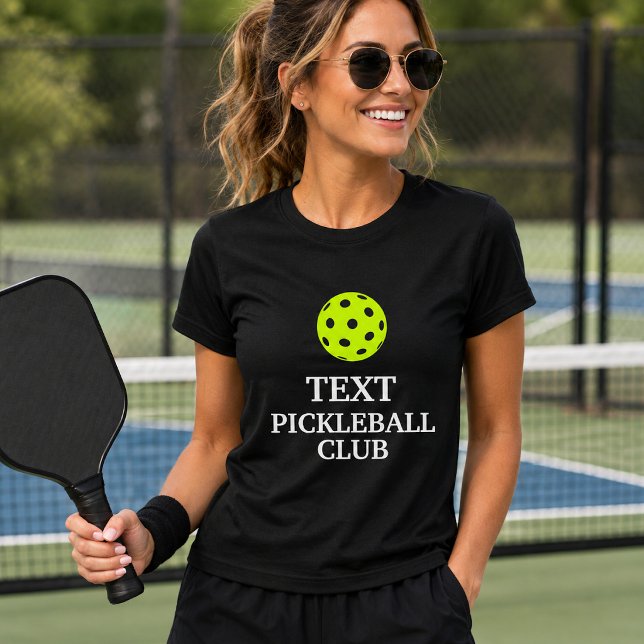 Camiseta Clube de Pickleball de Texto Personalizado (Criador carregado)