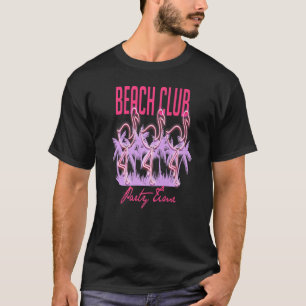 Camiseta Clube de Praia Flamingo Neon Estilo Vogue