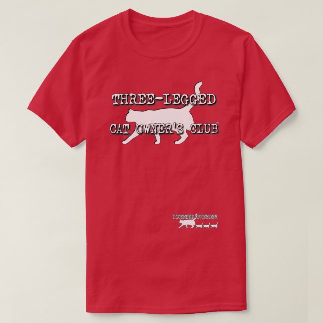 Camiseta Clube de Proprietários de Gatos com Três Perdas (Frente do Design)