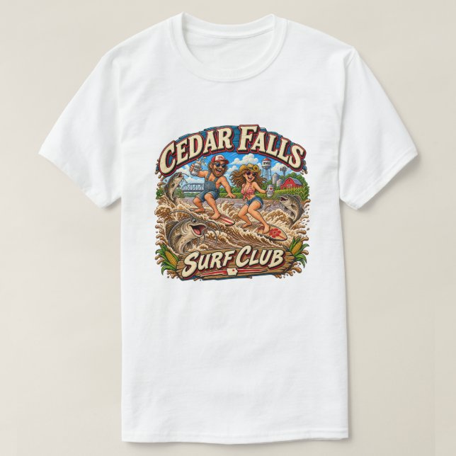 Camiseta Clube de Surf de Cedar Falls (Frente do Design)