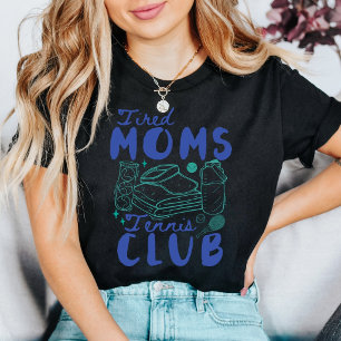 Camiseta Clube de Tênis das Mães Cansadas Retro Engraçado