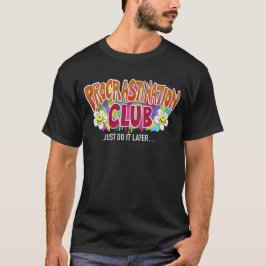 Camiseta Clube Divertido do Retro da Procrastinação Arco-ír
