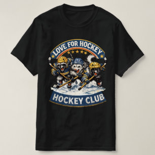 Camiseta Clube Divertido dos Animais do Hóquei - Amor pelo 
