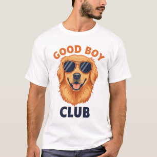 Camiseta 'Clube do Bom Menino' com Golden Retrieve