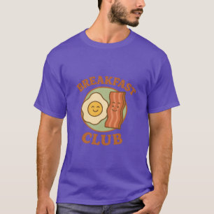 Camiseta Clube do Café da Manhã Ovo Bacon Sorriso retrô